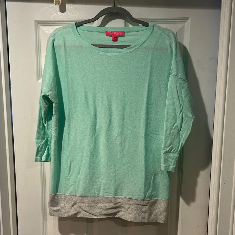 Lilly Pulitzer Mint and Gray Women's Sweatshirt